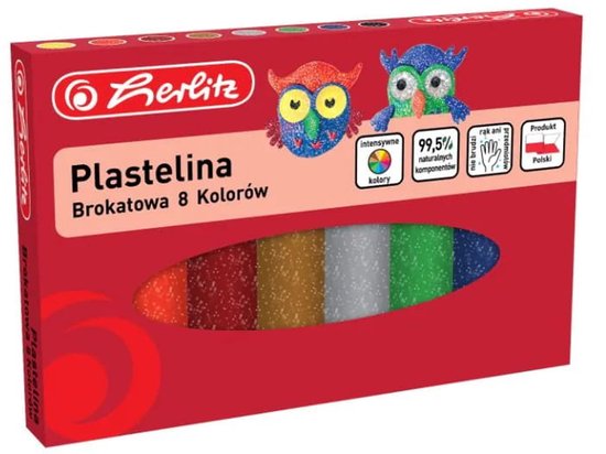 Herlitz Glitter Klei 8 Kleuren - Creatief Knutselen