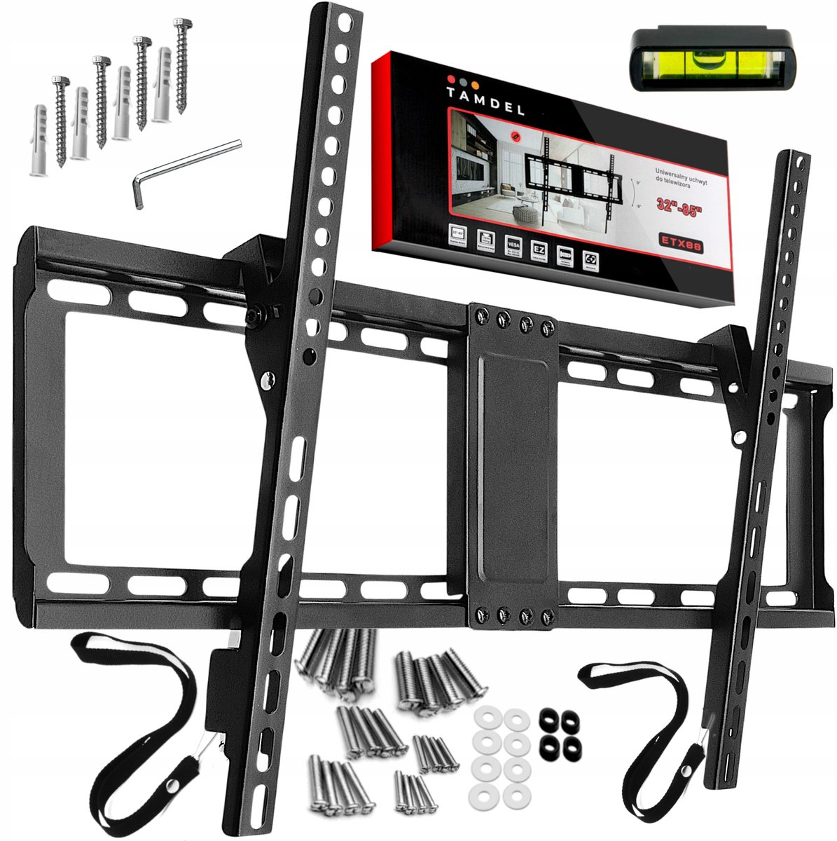 TV Muurbeugel 32-85 inch, 60kg, Kantelbaar, Slank Ontwerp
