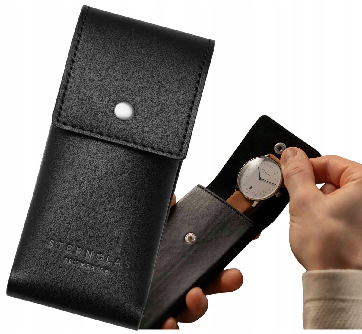 Sternglas Horlogedoos S13-008 - Zwart Vegan Leer