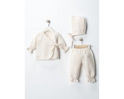 Dutchdreumes baby kledingset newborn babyset Classic beige maat 50/56 3 delige set 100% katoen