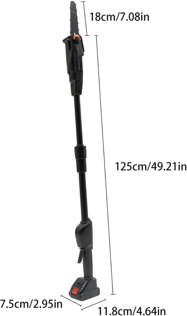 White-Label® Telescopische Snoeischaar - Mini Kettingzaag - Heggenschaar - Takkenschaar - Takkenzaag - Elektrische Snoeizaag met Accu - Zwart van Merkloos	 — afbeelding 2
