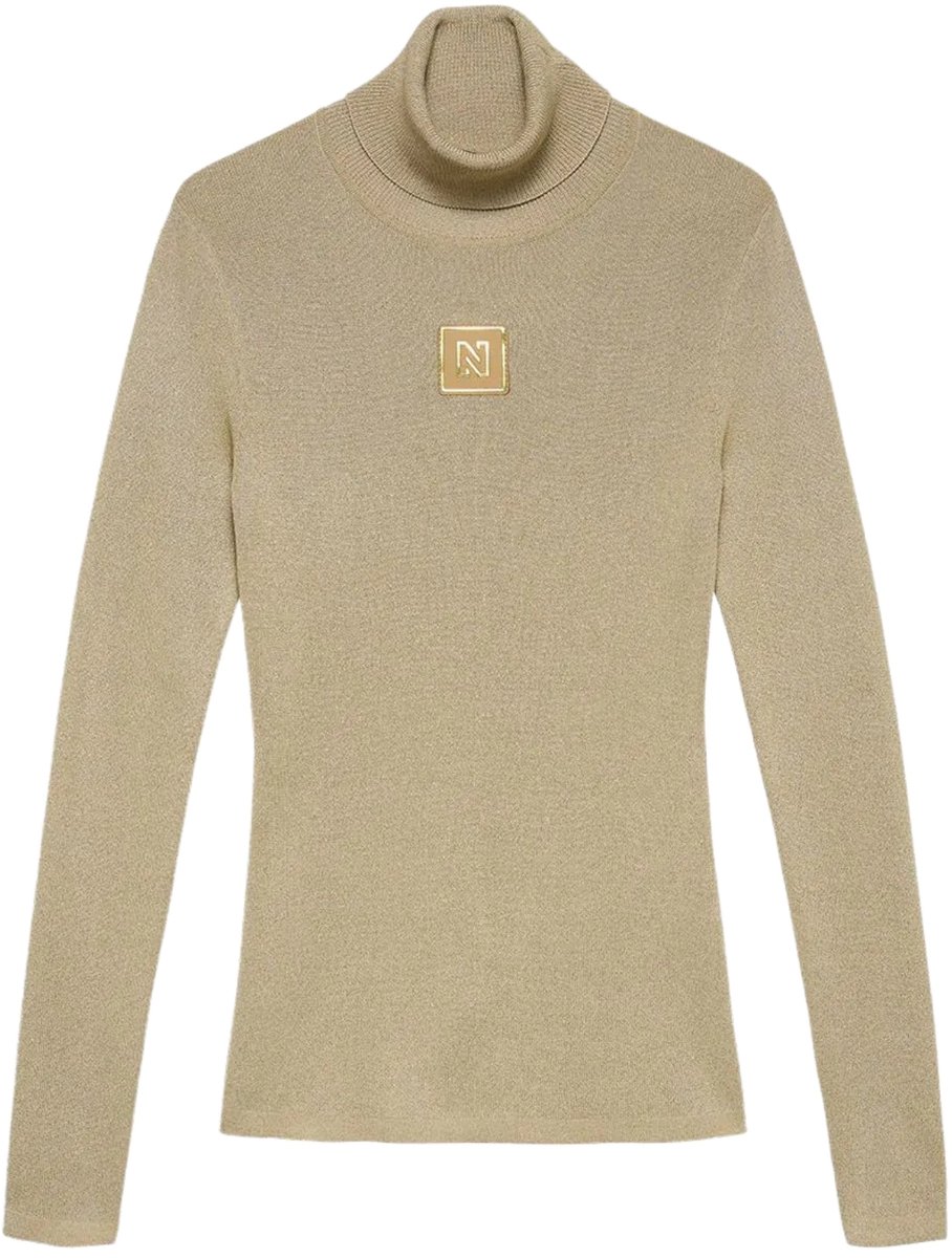 Nikkie Sportswear Noroton Shiny Turtleneck Ski- en snowboardsweater dames goud XL/42