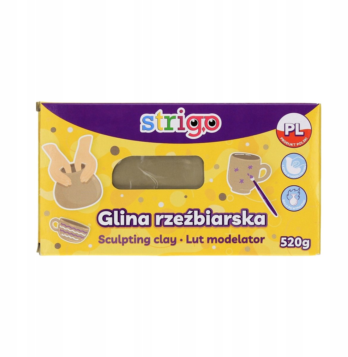 STRIGO Natuurlijke Boetseerklei 520g - Ideaal voor Creatieve Projecten