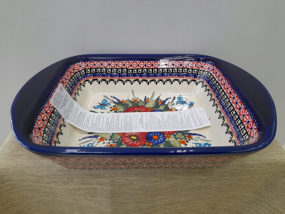 Bolesławiec Ovenschaal 1444 Dek 149 Gat 1 - 30.7x20.3cm