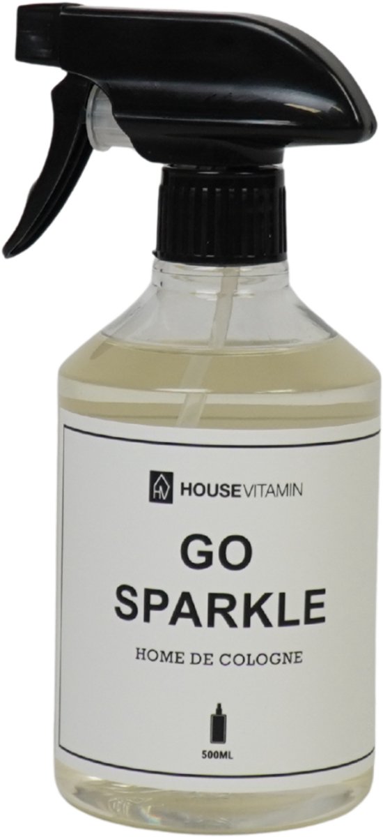 Housevitamin Roomspray Go Sparkle – Amber – 500 ml – Luxe Huisparfum – Interieurspray – Geurspray voor Woonkamer, Toilet & Badkamer