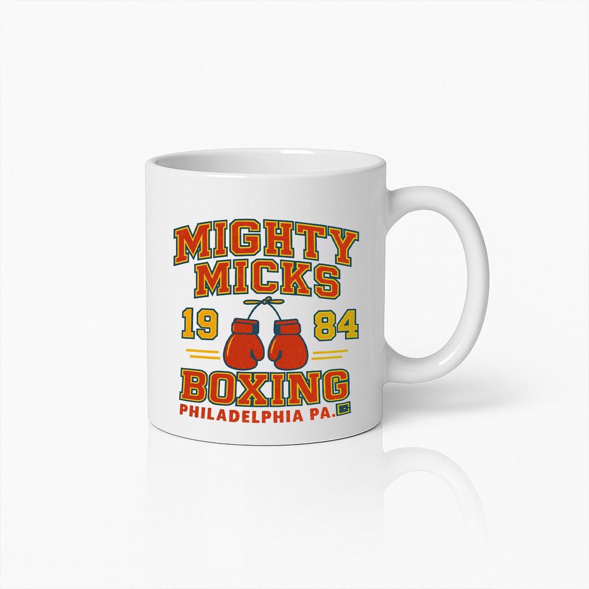 Mighty Micks Boksmok 330ml – Retro Boksschool Koffiebeker met Philadelphia 1984 Design
