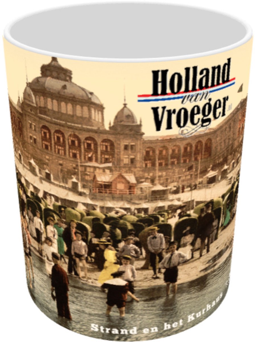 Oud Stadsgezicht Scheveningen Strand en Kurhaus - Oude Antieke Holland van Vroeger Foto Print op Mok - 330 ml