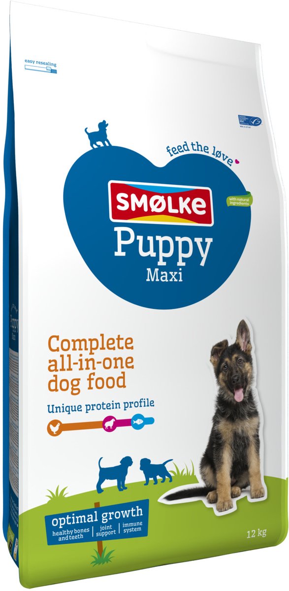 Smølke Puppy Maxi - Hondenvoeding - Kip - Lam - 12 kg