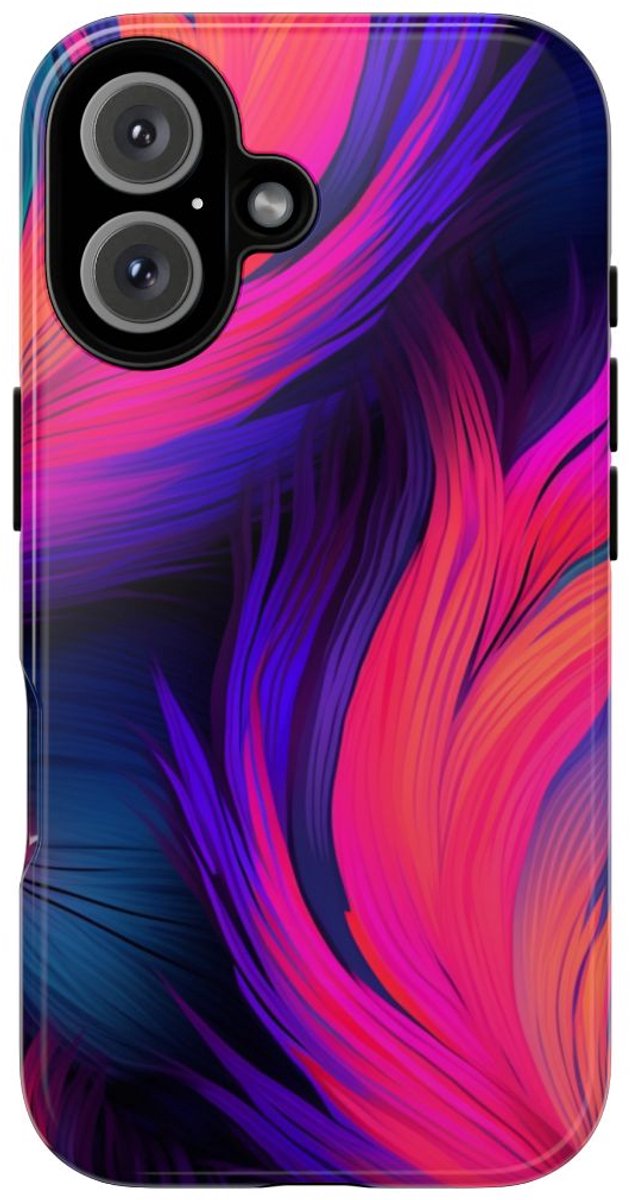 Levendige Neon Abstracte Stroom – Telefoonhoesje Geschikt voor iPhone 16