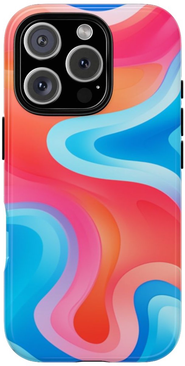 Kleurrijk Abstract Vormenpatroon – Telefoonhoesje Geschikt voor iPhone 16 Pro