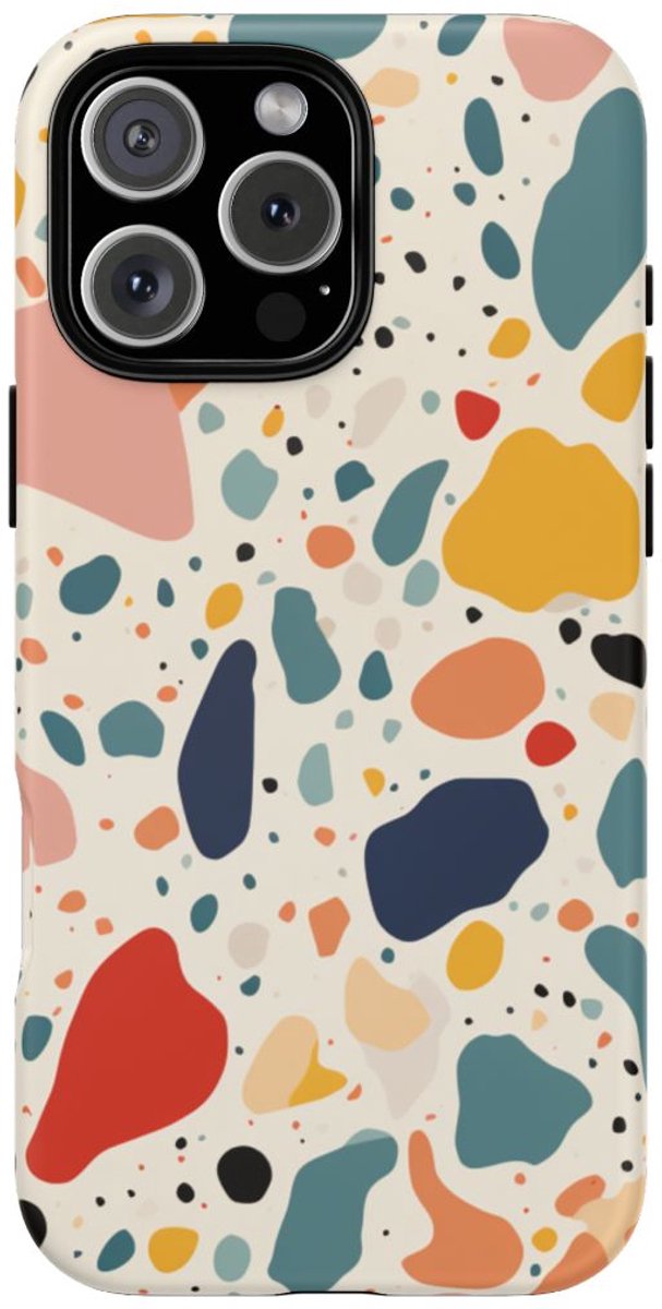 Kleurrijk Terrazzo Patroon – Telefoonhoesje Geschikt voor iPhone 16 Pro Max