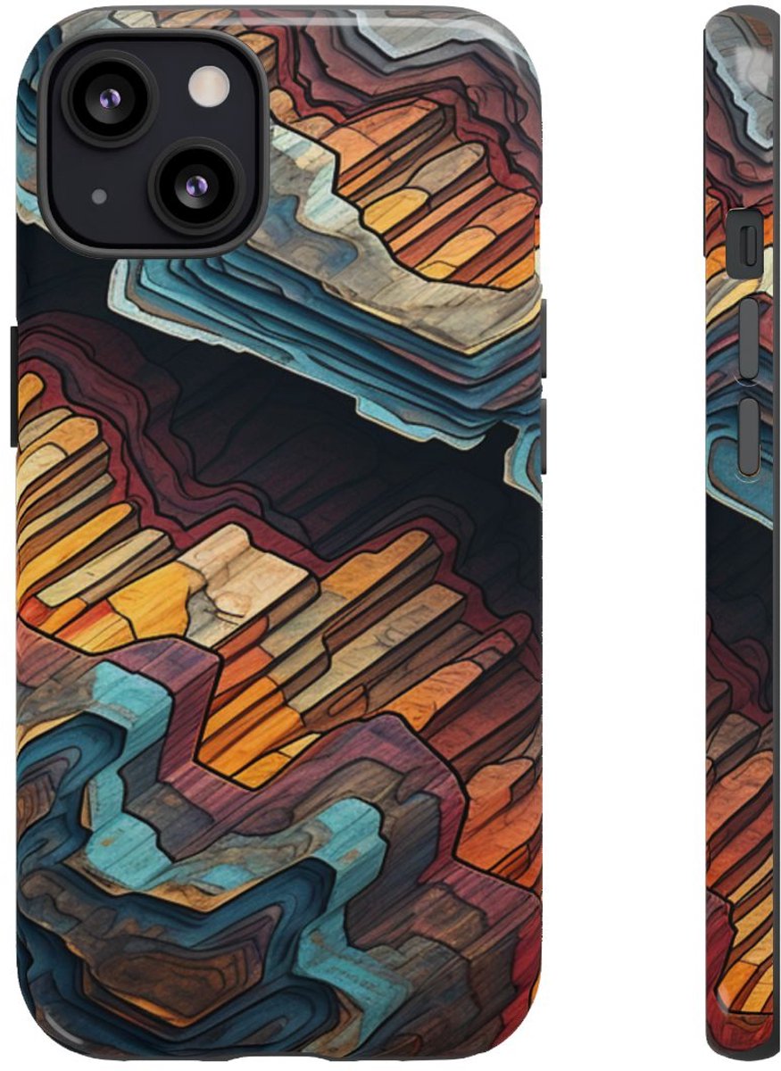 Gelaagde Abstracte Geologische Textuur – Telefoonhoesje Geschikt voor iPhone 13