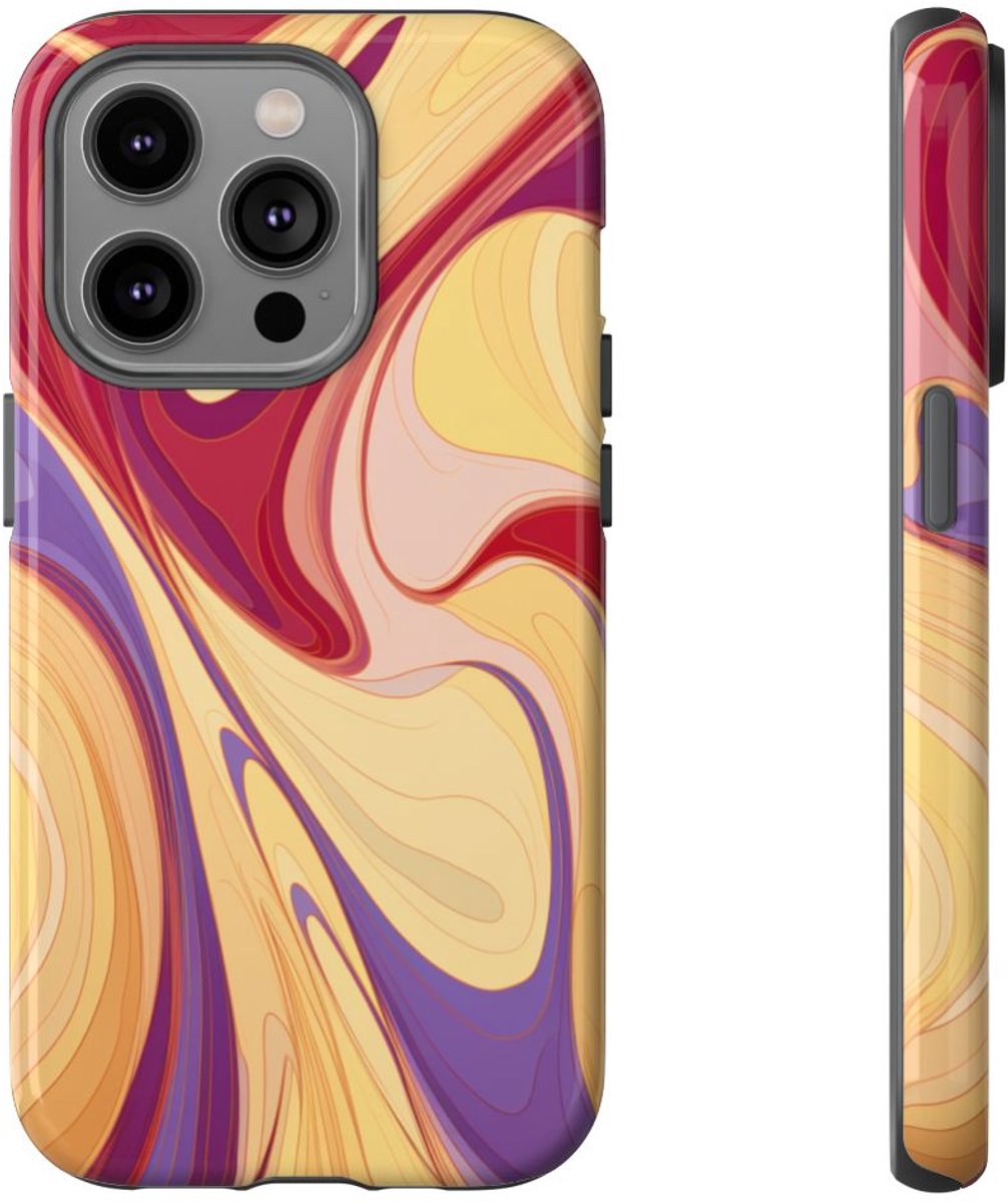 Abstracte Gedraaide Marmerlook – Telefoonhoesje Geschikt voor iPhone 14 Pro