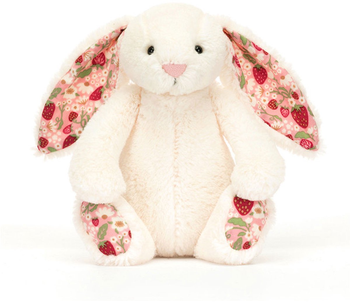 Jellycat Knuffels - Blossom Cream Bunny Berry - Konijn - Wit - Knuffel - 18 cm - Voor alle leeftijden — cadeau in Spellen & Speelgoed - foto 4
