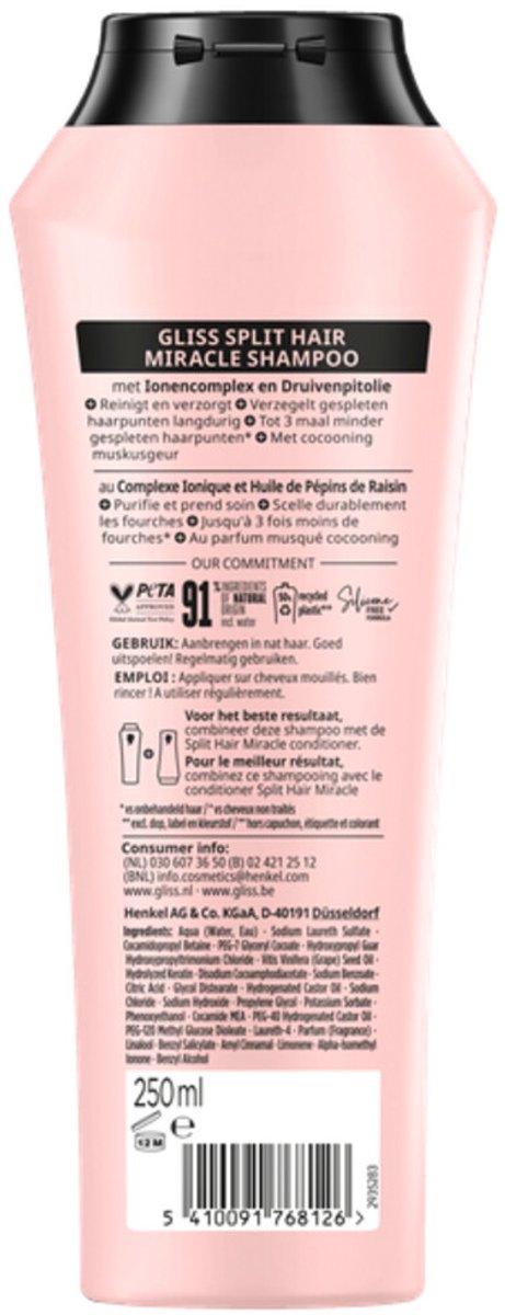Gliss Split End Shampoo - 6 x 250 ml - Voordeelverpakking