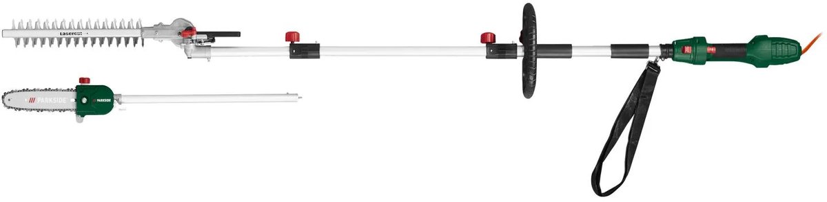 PARKSIDE 2-in-1 elektrisch combinatiegereedschap 710 W - Heggenschaar / telescopische snoeischaar - Snijlengte: ca. 41 cm