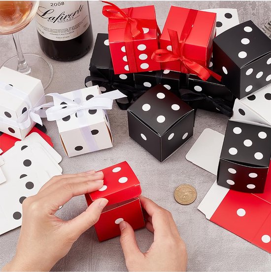 Polydice 7 Dobbelstenenset Rood met Wit