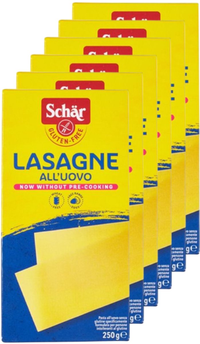 Schär | Glutenvrij | Lasagnebladen | 6 stuks | 6 x 250 g