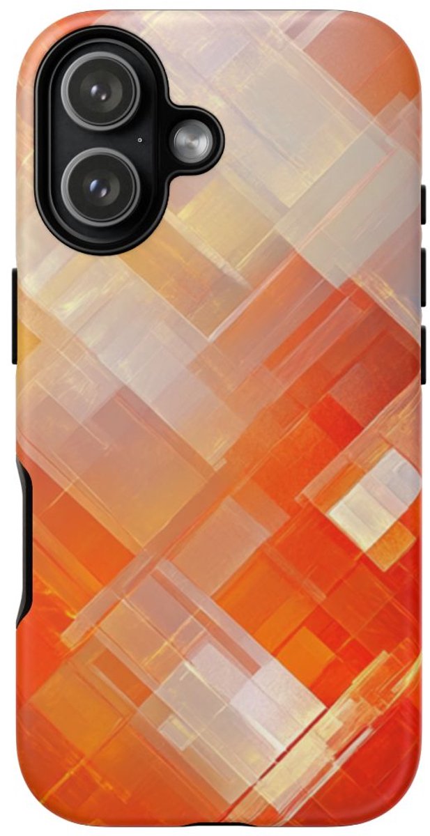 Abstract Geometrisch Oranje Patroon – Telefoonhoesje Geschikt voor iPhone 17