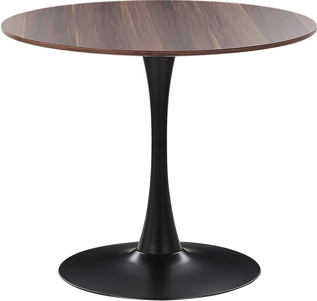Beliani BOCA - Ronde eettafel - Donkere houtkleur - 90 cm - MDF Bruin