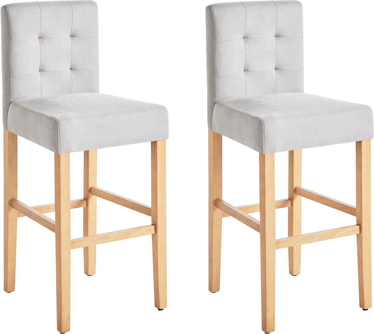 MADISON - Barkruk - Set van 2 - Grijs - Polyester