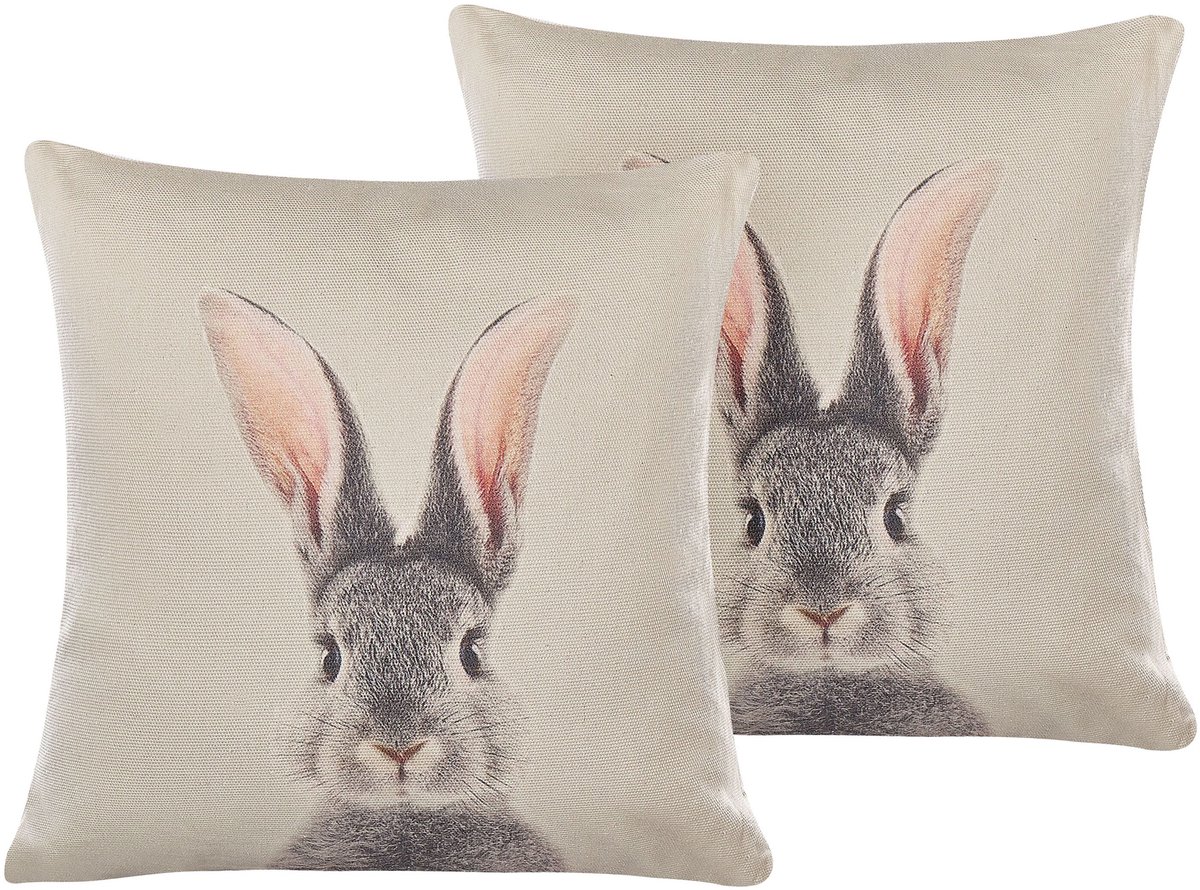QUERCUS - Sierkussen set van 2 - Taupe - 45 x 45 cm - Polyester