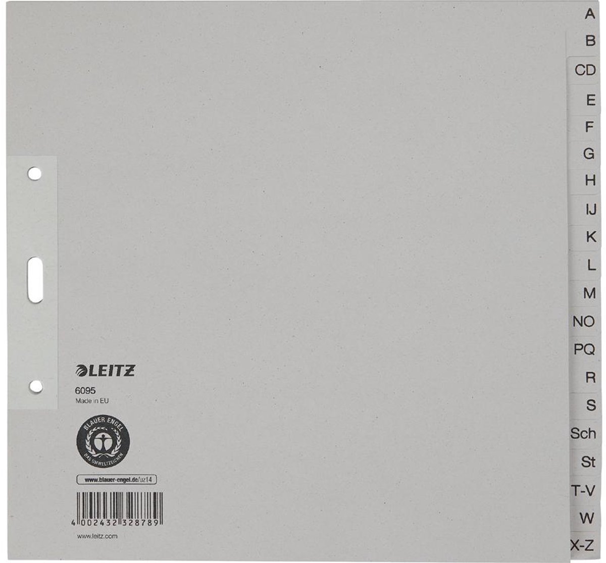 LEITZ tabbladen A-Z, A4, halve hoogte, 20-delig