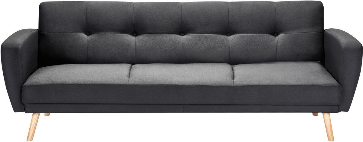 FLORLI - Slaapbank 3-zits - Zwart - Polyester