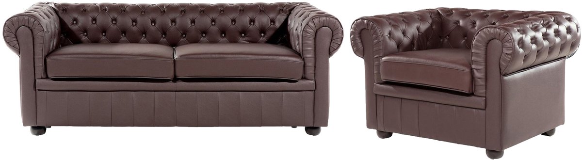 CHESTERFIELD - Chesterfield bank - Donkerbruin - Leer