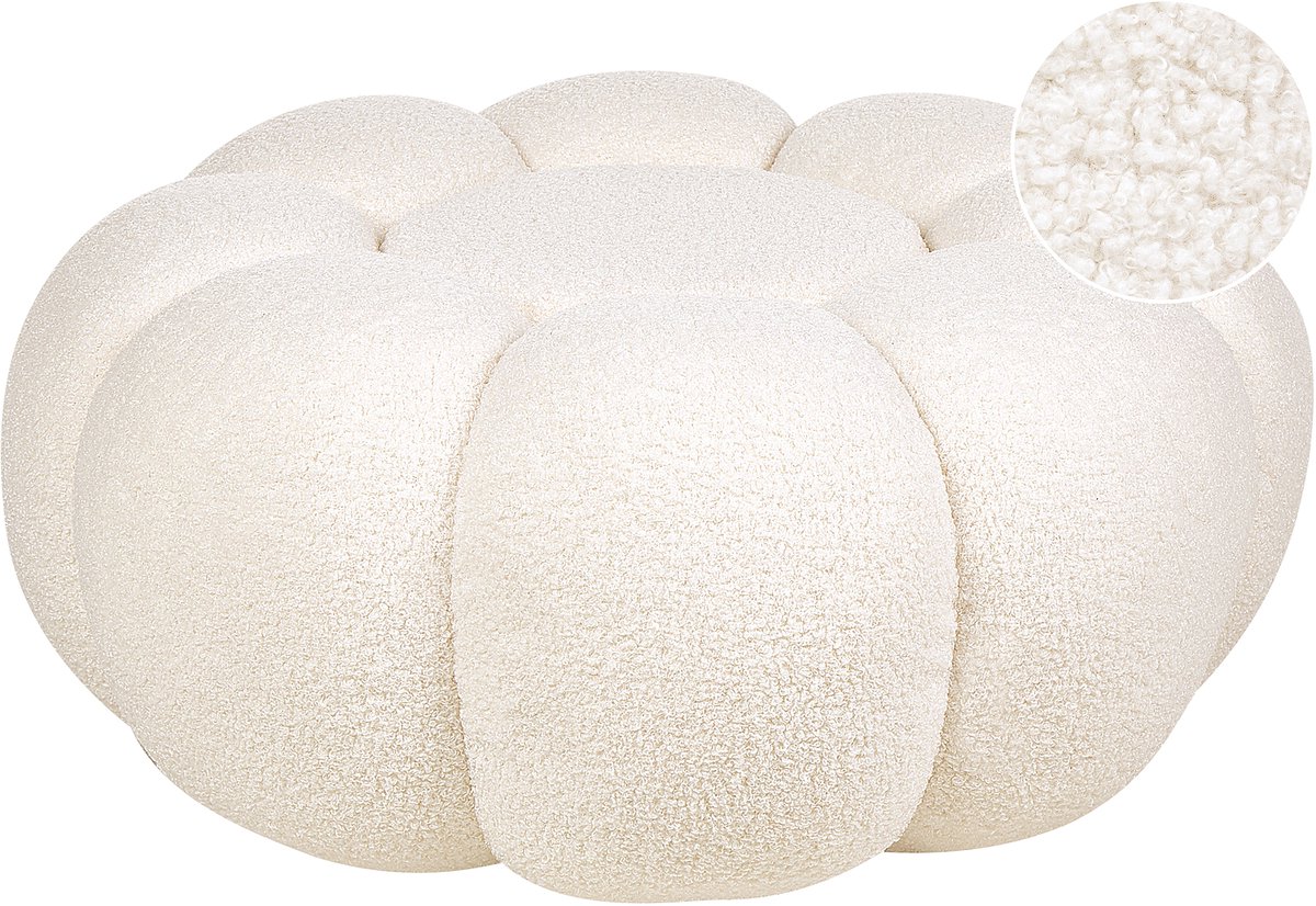 BEAUFORT - Poef - Gebroken wit - Bouclé