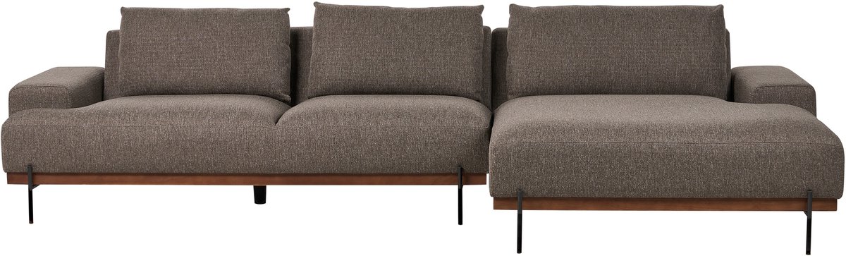 Beliani MARIFERD - Hoekbank - Bruin - Linkszijdig - Polyester