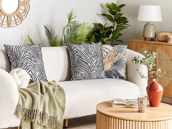MANETTI - Sierkussen set van 2 - Zwart - 45 x 45 cm - Polyester