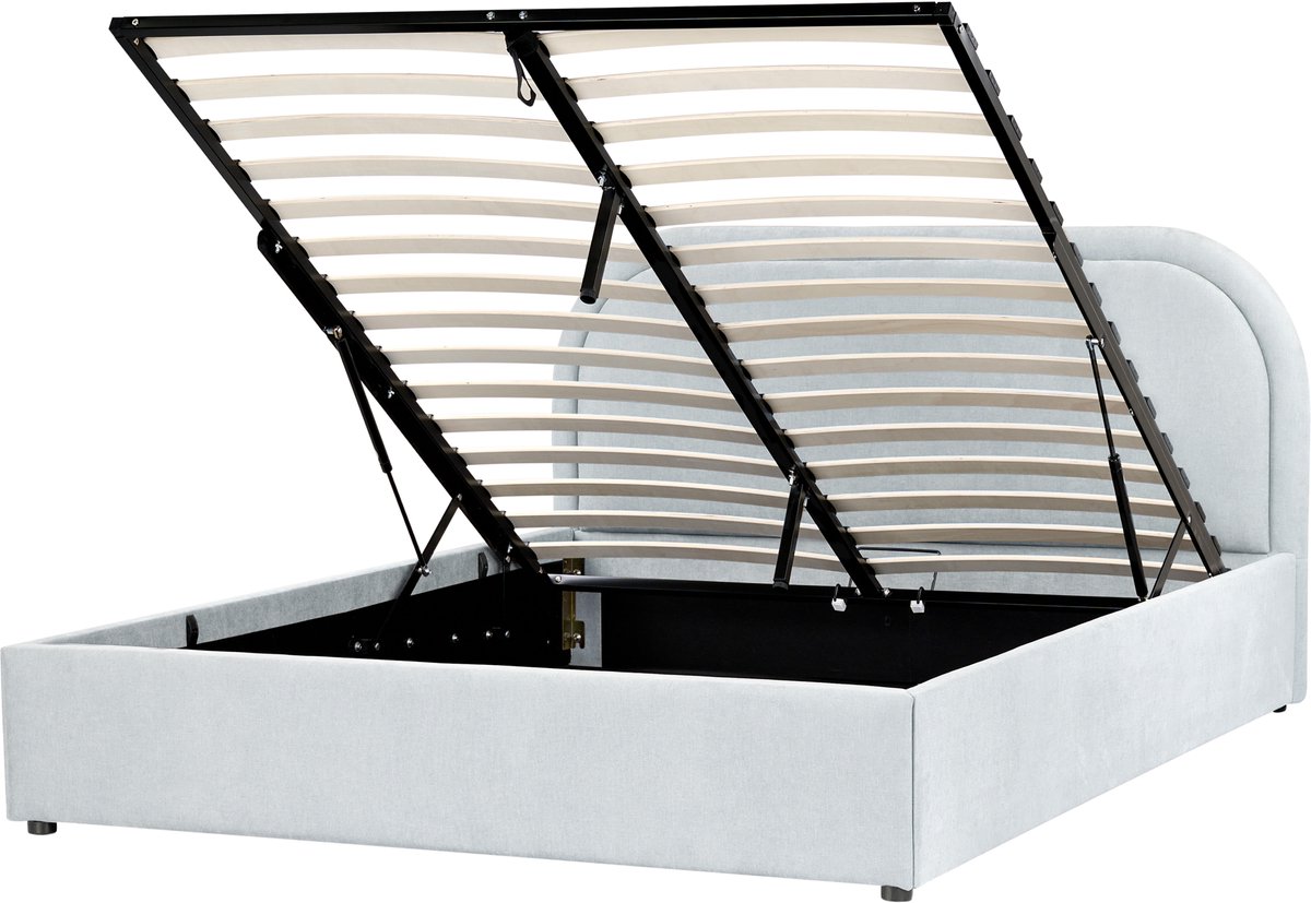 BELIANI QUILLIEN - Bed opbergruimte - Lichtblauw - 140 x 200 cm - Polyester