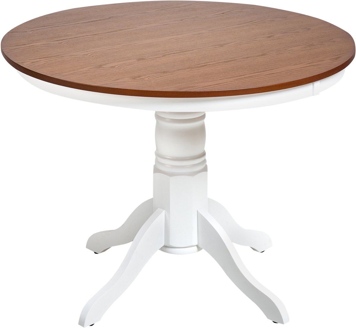 Beliani AKRON - Ronde eettafel - Donkerbruin - 100 cm - Essenhoutfineer