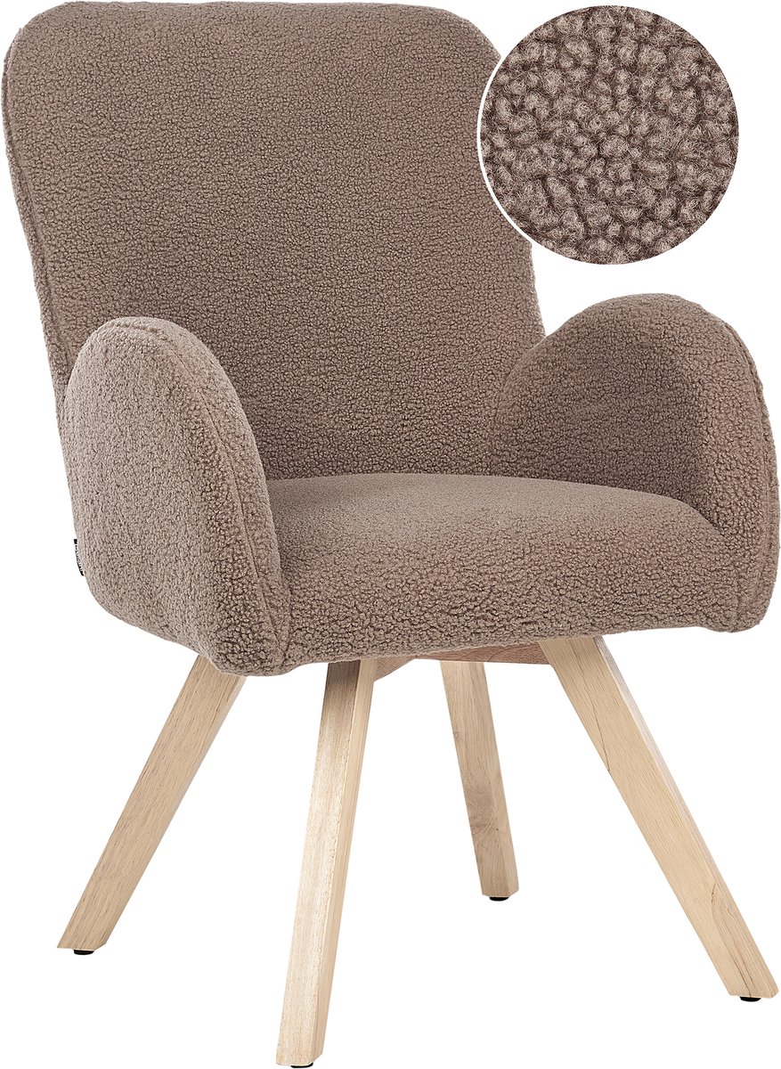 BJARN - Fauteuil - Bruin - Bouclé