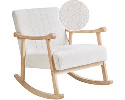 LEKNES - Schommelstoel - Gebroken wit - Bouclé