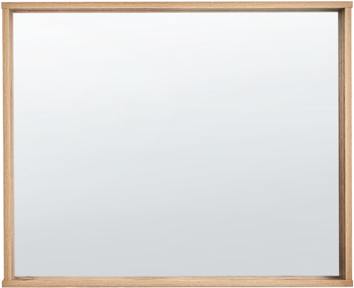 Beliani ROSELL - Wandspiegel - Lichthout - 80 x 65 cm - Vezelplaat Bruin