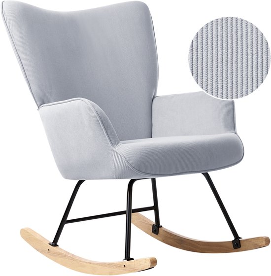 ARSET - Rocking chair - Bleu clair - Bouclé