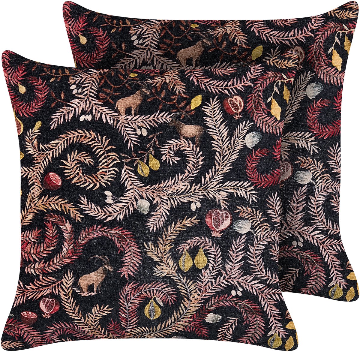 Beliani RICINUS - Sierkussen set van 2 - Zwart - 45 x 45 cm - Fluweel