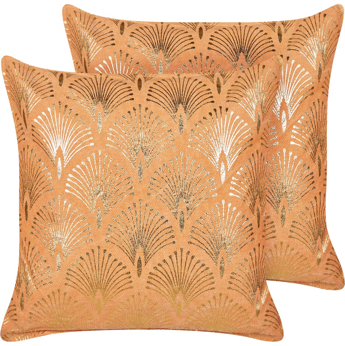 Beliani HOYA - Sierkussen set van 2 - Oranje - 45 x 45 cm - Katoen