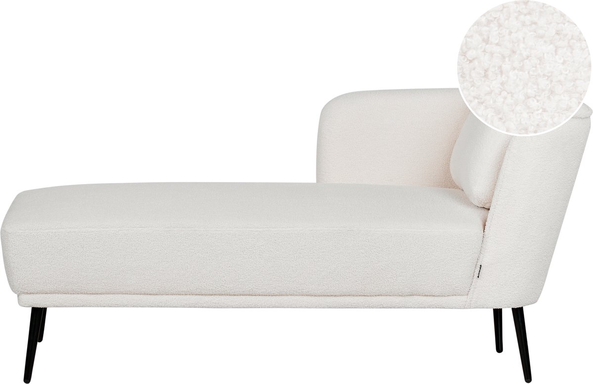 Beliani ARTHEZE - Chaise longue - Gebroken wit - Rechtszijdig - Bouclé