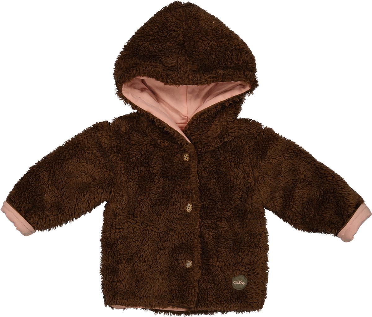 B.E.S.S. Baby meisjes teddy jasje walnoot maat 80