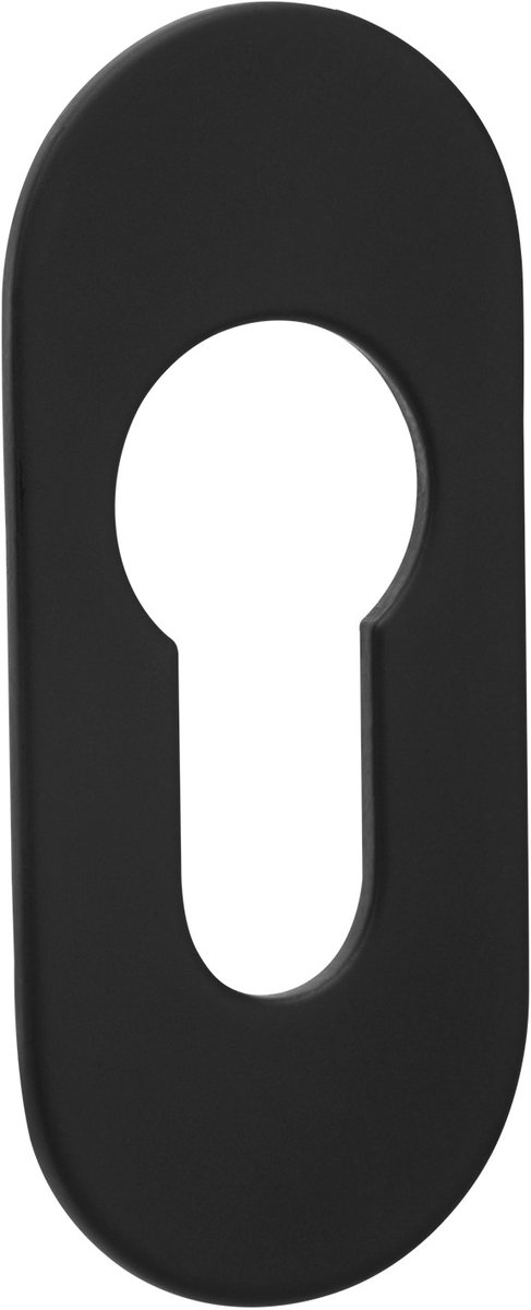 SOTECH kleefrozetten, ovaal, 65 x 28 x 2 mm, roestvrij staal zwart met 3M VHB kleefpad, boren niet nodig, voor sloten met profielcilinders in meubels en deuren.