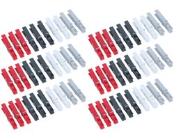 Dirt Devil Kunststof wasknijpers - 60x knijpers - Rood/zwart/wit/grijs - 7 cm - kunststof