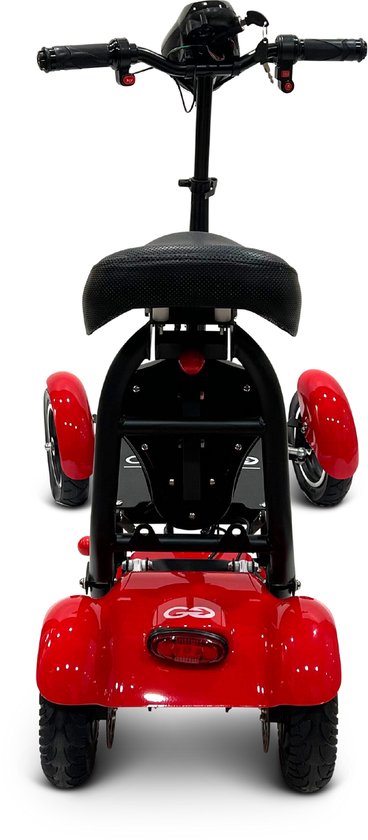COMFYGO MS3000 Elektrische scootmobiel, 4 wielen, maximale snelheid 18 km/u, 10,4 Ah Lithium-ion accu, Actieradius tot 25 km, Rood, Standaard stoel + Kinderzitje