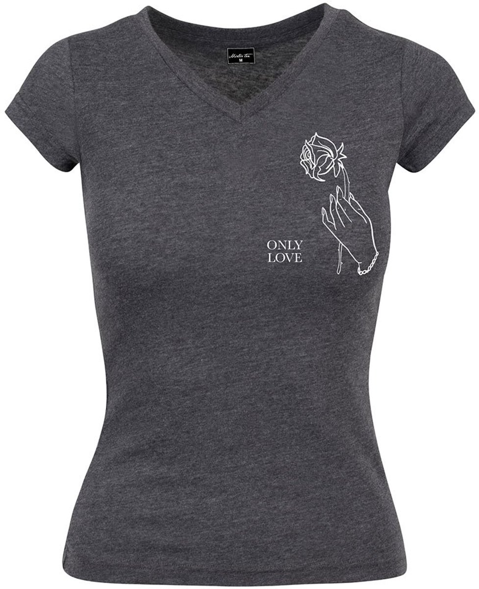 Mister Tee Only Love Dames T-shirt M Grijs