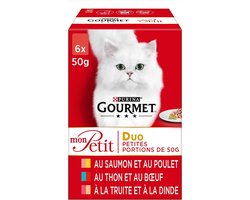 Kattenvoer met Kip en Zalm - 6 x 50g - Nat Kattenvoer in Porties