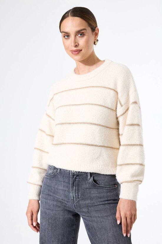 Pull uni Wit à manches longues pour femme GARCIA