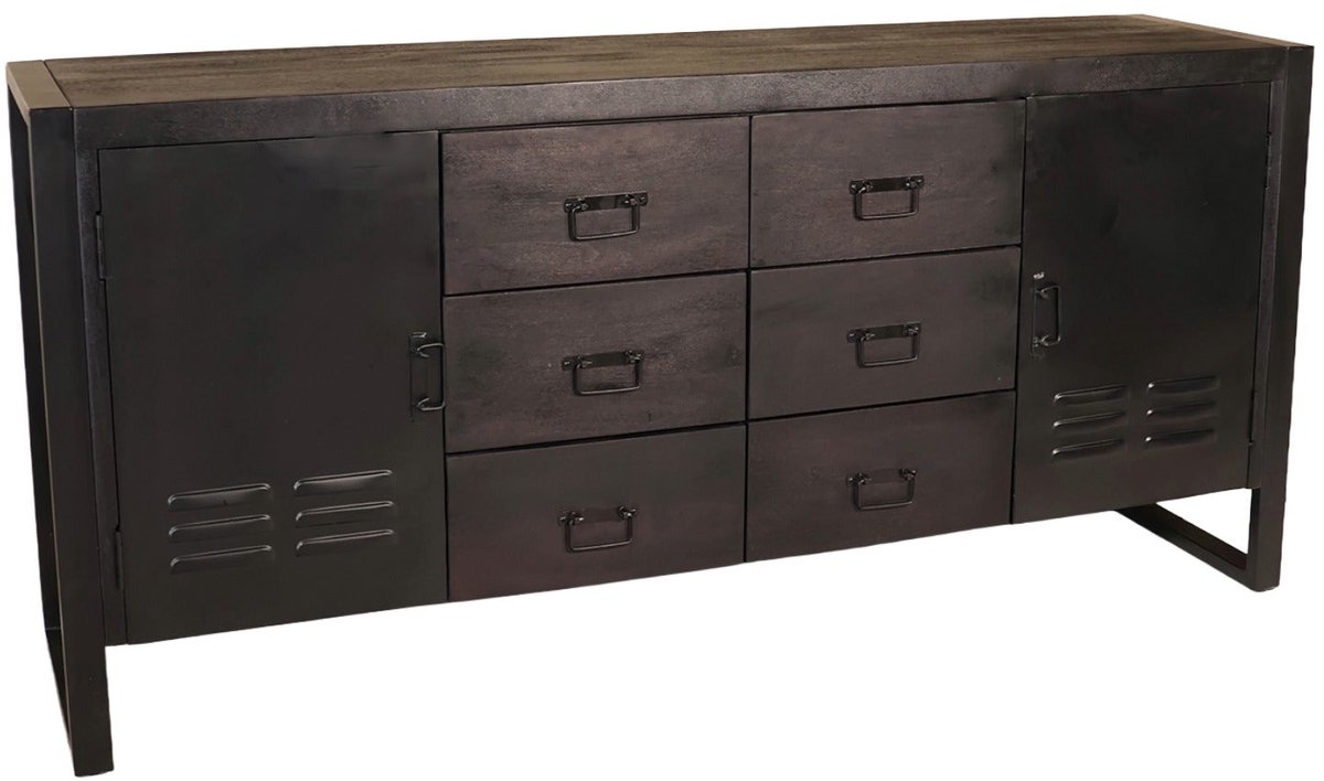 Dressoir mangohout 180cm zwart Jazzy duurzaam mango kast