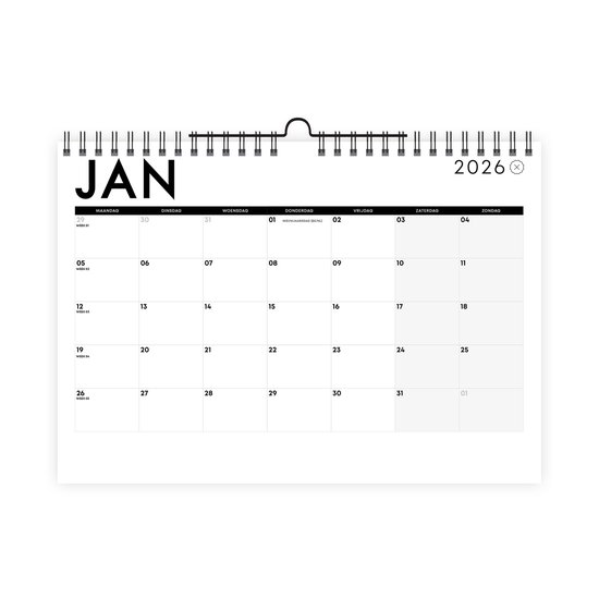 Planificateur mensuel Success Planner 2025 - calendrier mural - aperçu mensuel - minimaliste
